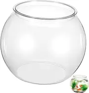 BUGUUYO Desktop Plastic Fish Bowl Durable Round Aquarium for Goldfish Shrimp Transparent Design Space Saving Decor for Home Office Modern Chic Tabletop Fish Tank