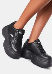 [NOKWOL] Black Scripter Platform Sneakers