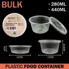 Premium Round Plastic Food Containers Lids 440ml 280ml Takeaway Storage BULK
