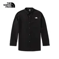 在飛比找PChome24h購物優惠-The North Face北面男款黑色防潑水長袖襯衫｜4N