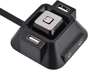 Desktop PC Power Switch, Chassis Power Supply Reset HDD Button Switch with Dual USB Interface & Audio Interface for PC Computer Case