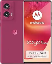 [Motorola] Moto Edge50 Fusion Smartphone (6.7 Inch FHD+ POLED Display, 50 MP Camera, 8/256 GB, 5000 mAh, Includes 68 W Charger, Android 14) Hot Pink, Includes Protective Cover and Mobile Phone Holder