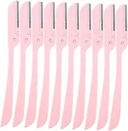 FRCOLOR Ergonomic Stainless Steel Eyebrow Razor Kit 10pcs Portable Makeup Tools Shaver for Women Pain- Stylish Eyebrows