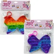 JoJo Siwa Butterfly Push Popper: Silicone Purple Rainbow Pop and Fidget Toy