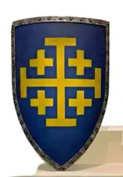 Heater Shield Black Cross Knight Medieval Templar Battle Armor Crusader Warrior