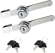 Sliding Glass Door Lock Display Case Lock Ratchet Lock with Chrome Finish, Security, Keyed Alike Showcase Display, 2 Pack