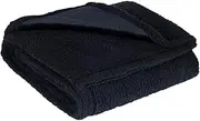 Waterproof Plush Pet Blanket Dog Blanket Double Sided Sofa Couch Protection Skin Friendly Multifunctional Machine Washable Liquid Proof, Black M (Black M)