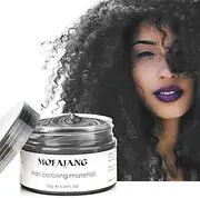 Temporary Hair Colour, Styling Hair Tones for Men Women, Natural Hairstyle Pomade, Temporary Hair Dye Wax for Party, Cosplay & Halloween, 4.23 Ounces (Black)
