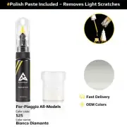 Touch Up Paint For Piaggio All Models 525 Bianco Diamante With Polish Paste