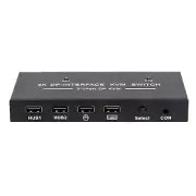 2 Port KVM Switch Dual Monitor Displayport 4K 60Hz KVM Switch 1 Monitors 2 PC