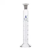 Eisco Labs 50mL Graduated Cylinder with Stopper, Class A - White Graduations
