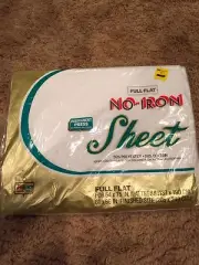 No-Iron Permanent Press Full Flat Sheet(White)