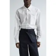 Bottega Veneta Fine Check Button-Up Shirt in Brown/Bay Leaf at Nordstrom, Size 38 Us