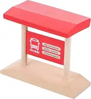 JOINPAYA Wooden Train Accessory Pretend Railway Station Platform Model Toy for Boys and Girls Wooden Building Accessories for Creative Play and Imaginative Railway Scenes