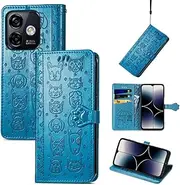 Fashion Flip Cover Card Slots Leather Case Compatible with Ulefone Note 18 Ultra Note18Ultra Phone Cover Embossed Anti-Fall Full Body Protective Shell (Blue,Note 18 Ultra)