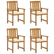 Garden Chairs with Cushions 4 pcs Solid Acacia Wood vidaXL