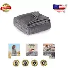 Lightweight 15 lb Weighted Blanket in Dark Grey - Perfect for -Round Napping