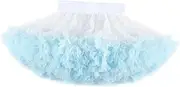 [perfk] Girls Tutu Skirt Wide Elastic Waistband Princess Skirt Birthday Gift Dance Wear