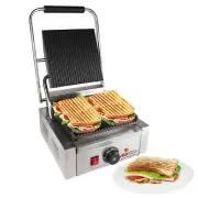 Panini Press | Sandwich Maker Machine | Cast-Iron Plates | Adjustable Control