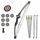 Kids Archery Youth Compound Bow Set Junior 4/8 Arrow Sets 4 Suction Target 031