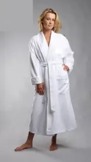 Terry Lined Microfiber Hotel Robe Luxury Spa Bathrobe by Monarch/Cypress Medium