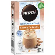 Nescafe Iced Coffee Cappuccino Salted Caramel Sachets 8 Pack