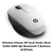 Wireless Mouse HP Dual Mode Silver EURO 3600 dpi Bluetooth 3 Buttons 6CR72AA