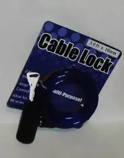 Multi Purpose Cable Lock (3.0 ft X 10mm) Motorcycles & Bicycles More 2 Keys BLUE