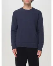 Dsquared2 Cashmere Crew Neck Sweater Kangaroo Pocket Men Blue