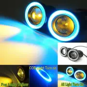 2X 2.5" Inch Yellow Car Projector LED Fog Light w/ Ice Blue Halo Angel Eye Ring (for: Porsche)