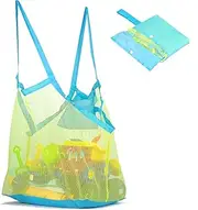 [Narwey] Mesh Beach Bag and Tote for Sand Toys Beach Net for Kids XL（Green）