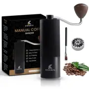 Manual Coffee Grinder | 7-Star Stainless Steel Conical Burr | Adjustable Coar...