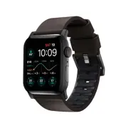 Nomad Active Band Pro 45mm / 49mm - Black Hard with Brown Leather Strap