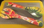 Melamine Pair Salad Serving Fork Spoon Set 13” L Tropical Yellow Green Red New