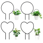 1 Piece Garden Plant Support Climbing Frame Iron Heart Shaped Flower StandPW