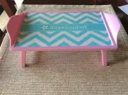 American Girl breakfast in Bed Tray table stand pink blue NEW 18" doll fun games