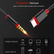 3.5mm to USB Type C Converter Cable Adapter Cord Low Loss Transmission