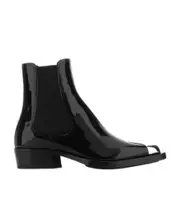Alexander McQueen Pointed-Toe Ankle Boots 36 Black