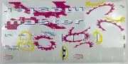 old school bmx decals stickers 92 haro master decal whte magenta yellow on clear