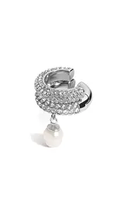 [DEMARSON] Bailey Crystal, Pearl 12K Gold-Plated Single Ear Cuff