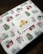 CYNTHIA ROWLEY CHRISTMAS QUEEN SHEET SET MICROFIBER CUTE NEW!!! Dogs Puppies