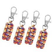 4pcs Paracord Zipper Pulls, Paracord Lanyard Keychain, Multicolor