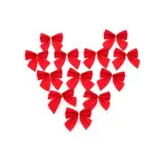 12Pcs Red Mini Christmas Tree Bows Festive Decorations Ribbons & Bows
