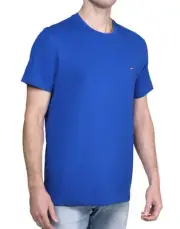 Tommy Hilfiger Men's Size Large Core Flag Crew Tee Cobalt Blue T Shirt