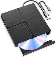 External Blu Ray Drive - Portable 3D Optical Bluray Drive for Laptop，3.0 USB & Type C Blu Ray Drive Read and Write BD/DVD/CD, Bluray Burner External Compatible with Windows XP/7/8/10/11, Linux, Mac OS