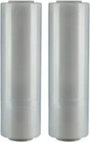 Two (2) Rolls Clear Hand Stretch Plastic Film Pallet Shrink Wrap
