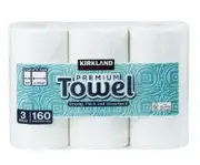 Kirkland Signature Create A Size Paper Towels 3 Rolls,160 Sheet Per Roll