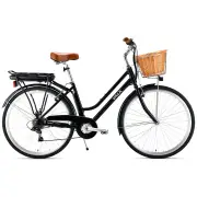 VALK Laneway 5 Vintage Electric Bike, Torque Sensor equipped eBike, Medium, Black