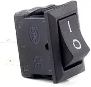 10Pcs Push Button Switch 10MM×15MM SPST 2Pin 3A 250V On-Off Rocker Switch,Black