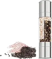 Tuxioabu 2 in 1 Salt and Pepper Grinder Set - Simply Manual PepperMill Grinders Refillable with Adjustable Ceramic Rotor - Large Capacity Salt & Pepper Mill Shakers for Kitchen Outdoor Barbecue